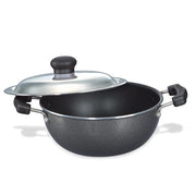 Prestige Omega Select Plus Nonstick Flat Base Kadai with Lid - Daily Needs Products