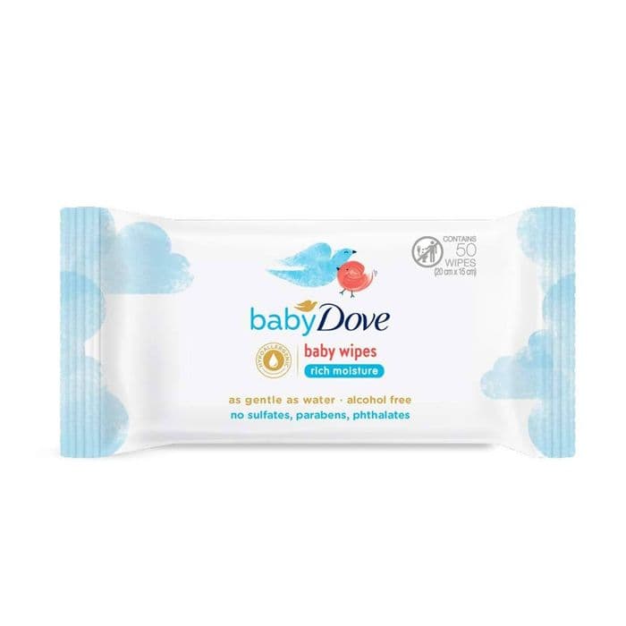 Baby Dove Rich Moisture Baby Wipes - 50 Pieces