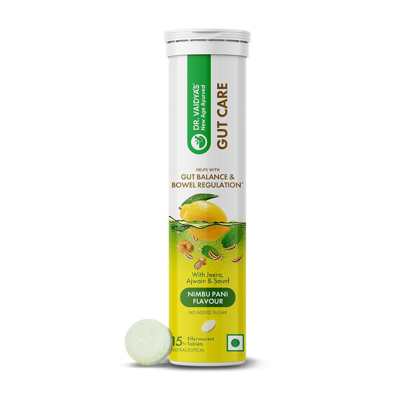Dr.Vaidya's Gut Care Effervescent Tablets - 15 Tablets