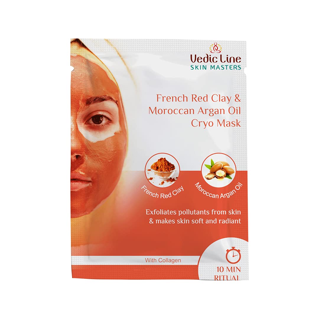 Vedic Line French Red Clay & Moroccan Argan Oil Cryo Mask - 20 GM