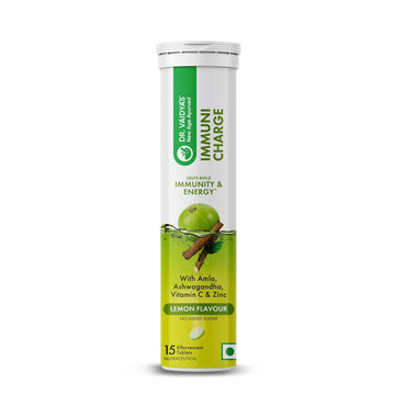 Dr.Vaidya's Immuni Charge Lemon Flavour Effervescent Tablets - 15 Tablets