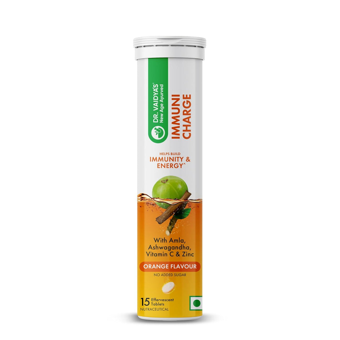 Dr.Vaidya's Immuni Charge Orange Flavour Effervescent Tablets - 15 Tablets