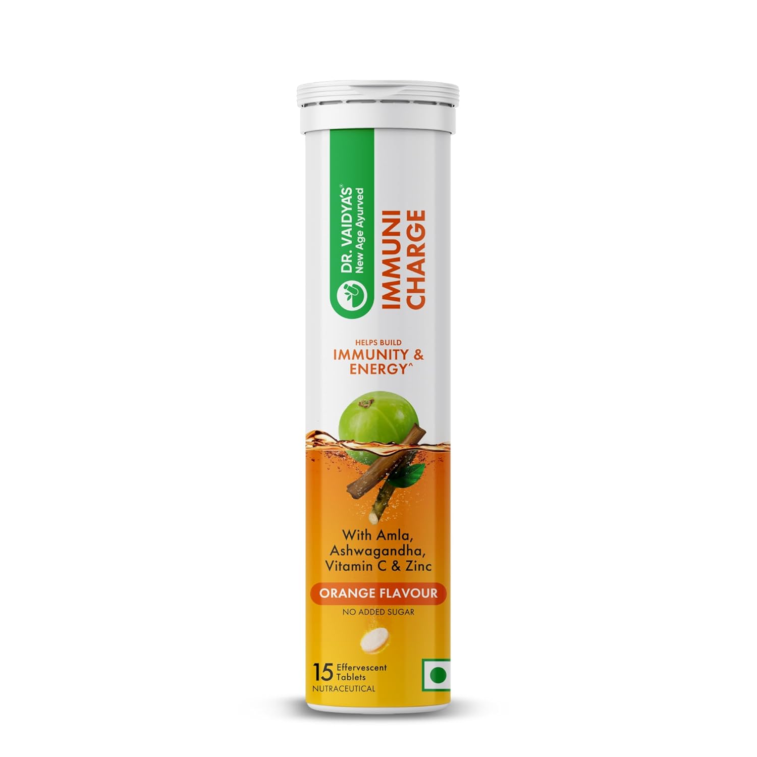 Dr.Vaidya's Immuni Charge Orange Flavour Effervescent Tablets - 15 Tablets