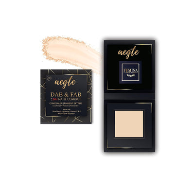 Aegte 24 Hr Stay 3 in 1 Dab and Fab Matte Compact Powder - 8 GM
