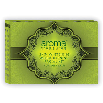 Aroma Treasures Skin Whitening And Brightening Facial Kit For Oily Skin - 5 ML + 5 ML + 5 GM + 5 GM + 5 GM + 5 GM