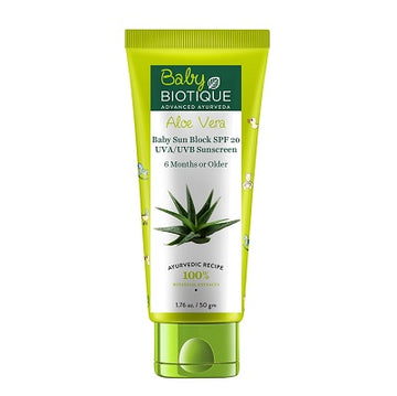Biotique Bio Aloe Vera Baby Sun Block SPF 20 UVA/UVB Sunscreen - 50 GM