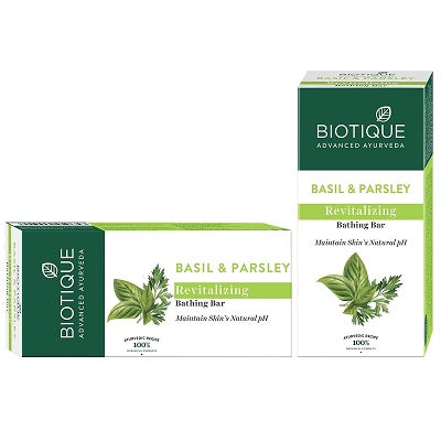 Biotique Bio Basil And Parsley Revitalizing Bathing Bar  - 150 GM