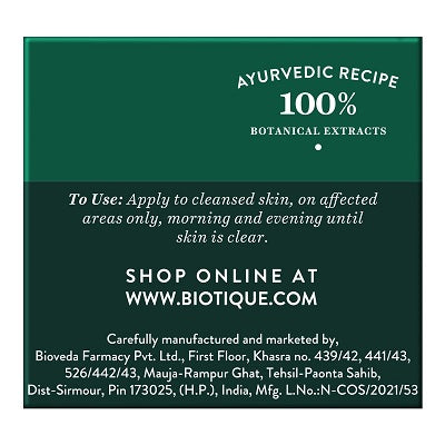 Biotique Bio Winter Green Spot Correcting Anti Acne Cream - 15 GM