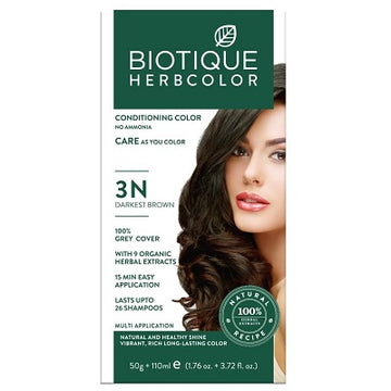 Biotique Herbcolor 3N Darkest Brown - 50 GM + 110 ML