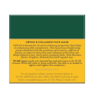 Biotique Ubtan & Collagen Face Mask - 50 GM