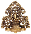 Brass Idol Ganesha with 6 Diyas Oil Lamp