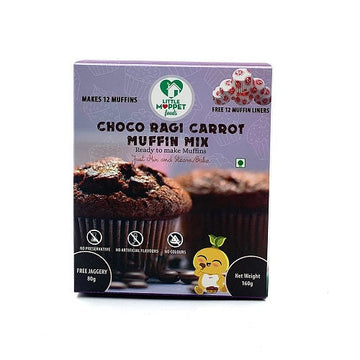 Little Moppet Foods Choco Ragi Carrot Muffin Mix - 240 GM