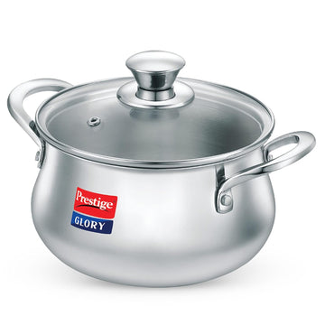Prestige Glory Stainless Steel Handi With Glass Lid - Daily Needs Products