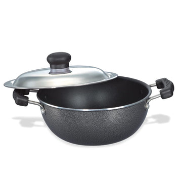 Prestige Omega Select Plus Nonstick Flat Base Kadai with Lid - Daily Needs Products