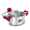 Prestige Platina Popular Stainless Steel Casserole with Glass Lid - Daily Needs Products