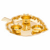 JVL Brass Pooja Set Leaf