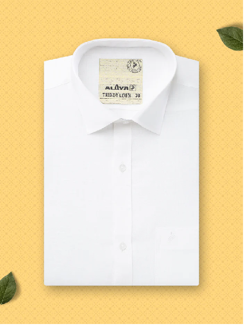 Alaya Cotton 100% Pure Linen White Slim Fit Shirt - Daily Needs Products