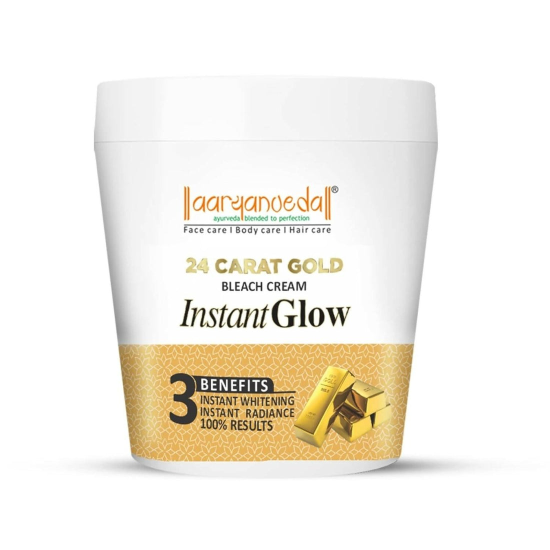 Aaryanveda 24 Carat Gold Bleach Cream - 250 GM
