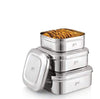 JVL Stainless Steel Kitchen's Storage Costa Square Shape Container Box