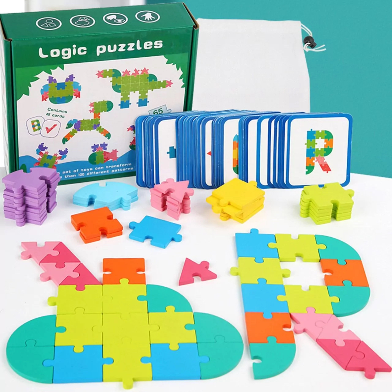 Buy Muthu Groups 65pcs logic puzzle with pattern cards