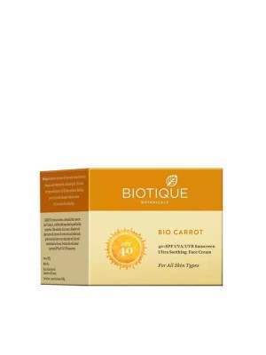 Buy Biotique Bio Carrot 40+ SPF UVA/UVB Sunscreen Ultra Soothing Face Cream online usa [ USA ] 