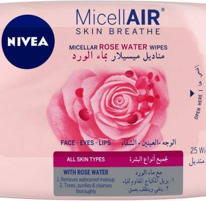 Buy Nivea MicellAIR Skin Breathe Micellar Rose Water Wipes