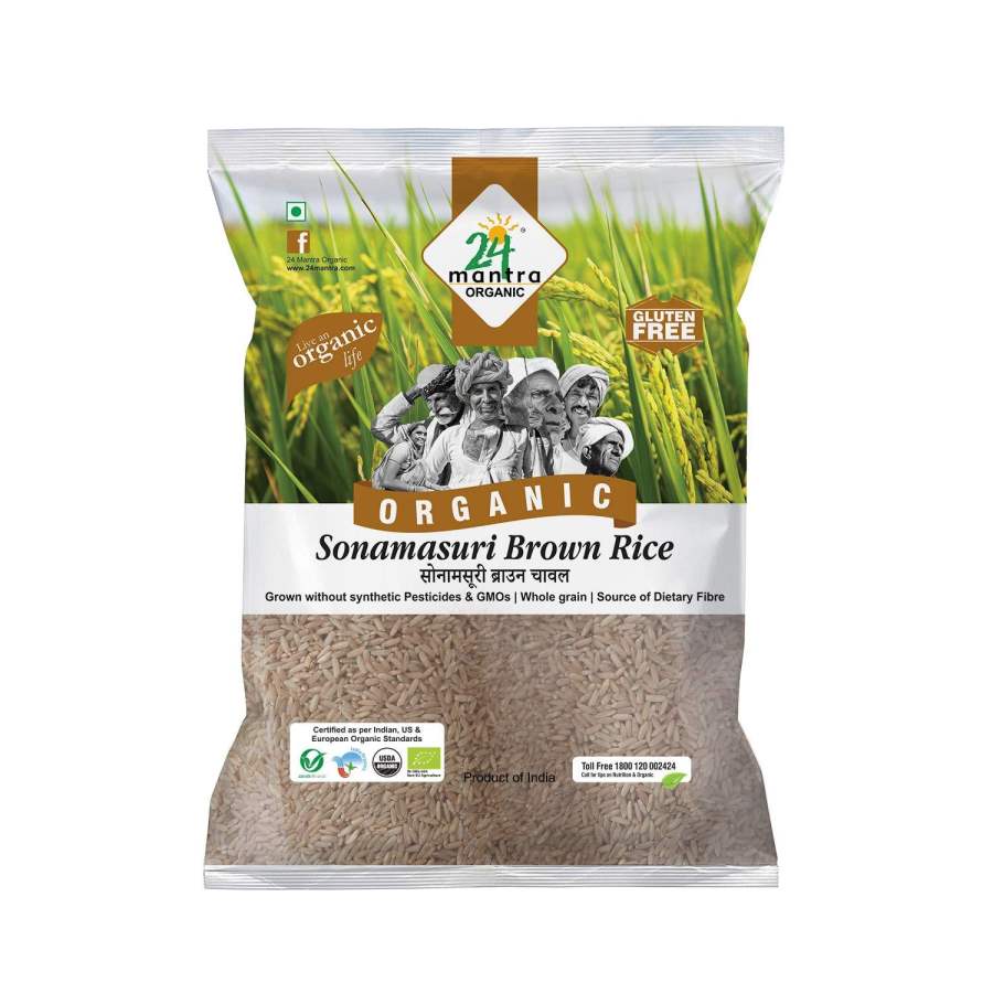Buy 24 Mantra Sona Masuri Raw Rice Brown Organic online Australia [ AU ] 