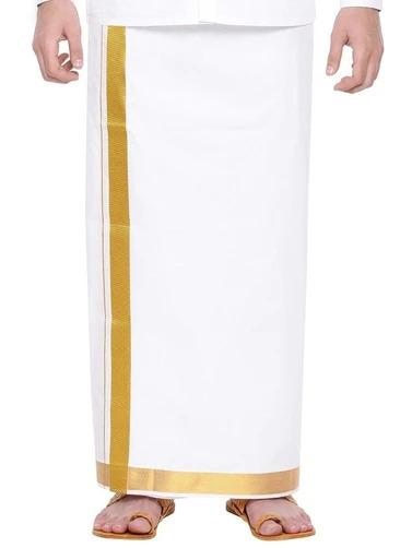 Buy Ramraj Cotton Readymade Dhoti White with Gold Jari 1 1/2 online Australia [ AU ] 