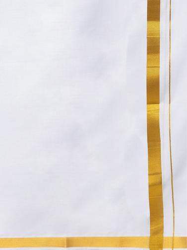 Buy Ramraj Cotton Double Dhoti White with Gold Jari Good Will online Australia [ AU ] 