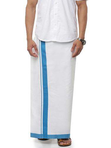 Buy Ramraj Cotton Double Dhoti White with Fancy Border Panchami Special online Australia [ AU ] 