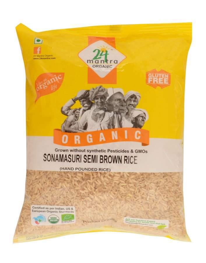 Buy 24 mantra Sona masuri Raw Semi Brown Rice Handpounded online usa [ USA ] 