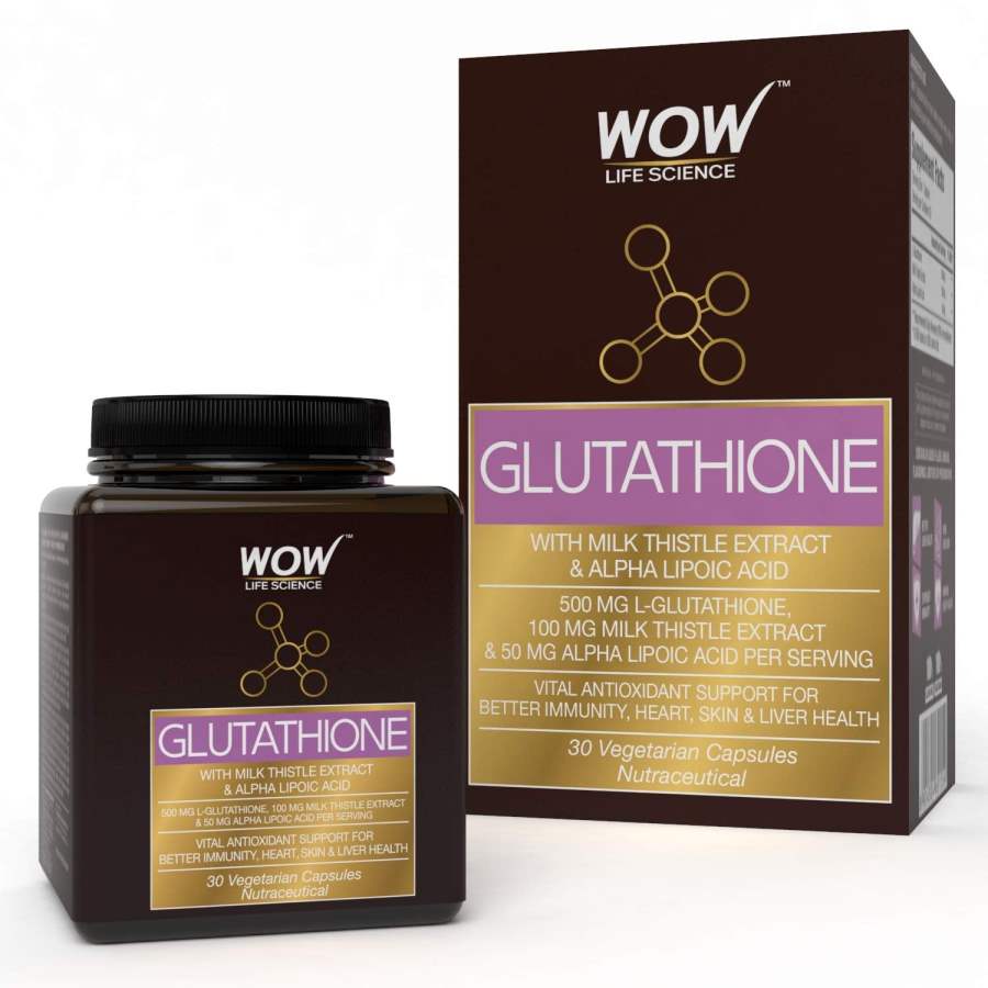 Buy WOW Glutathione with Milk Thistle Extract 500mg - 30 Vegetarian Capsules online Australia [ AU ] 