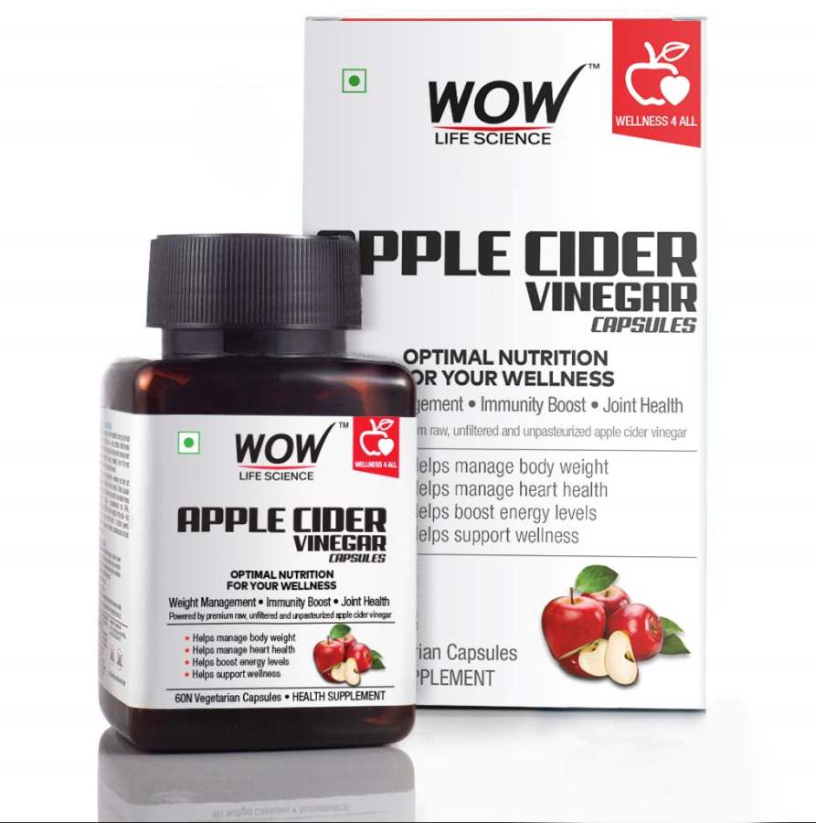 Buy WOW Raw Apple Cider Vinegar 500mg - 60 Vegetarian Capsules online Australia [ AU ] 