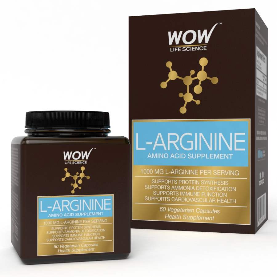 Buy WOW L-Arginine Amino Acid Supplement 1000mg - 60 Vegetarian Capsules online Australia [ AU ] 