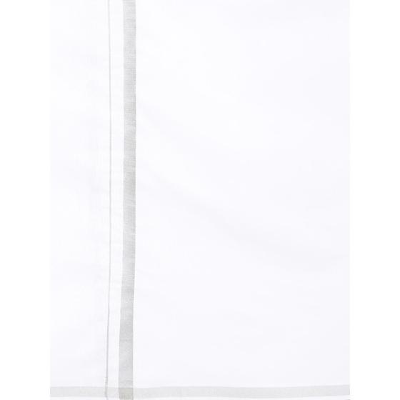 Buy Ramraj Cotton Single Dhoti White with Silver Jari 1 online Australia [ AU ] 