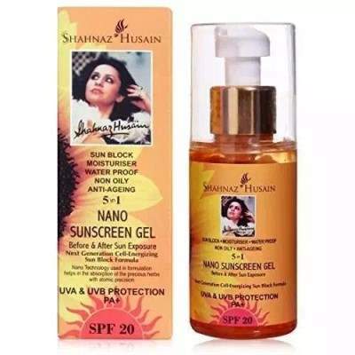 Buy Shahnaz Husain 5 In 1 Nano Sunscreen Gel Uva & Uvb Protection Pa+ Spf 20 online usa [ USA ] 