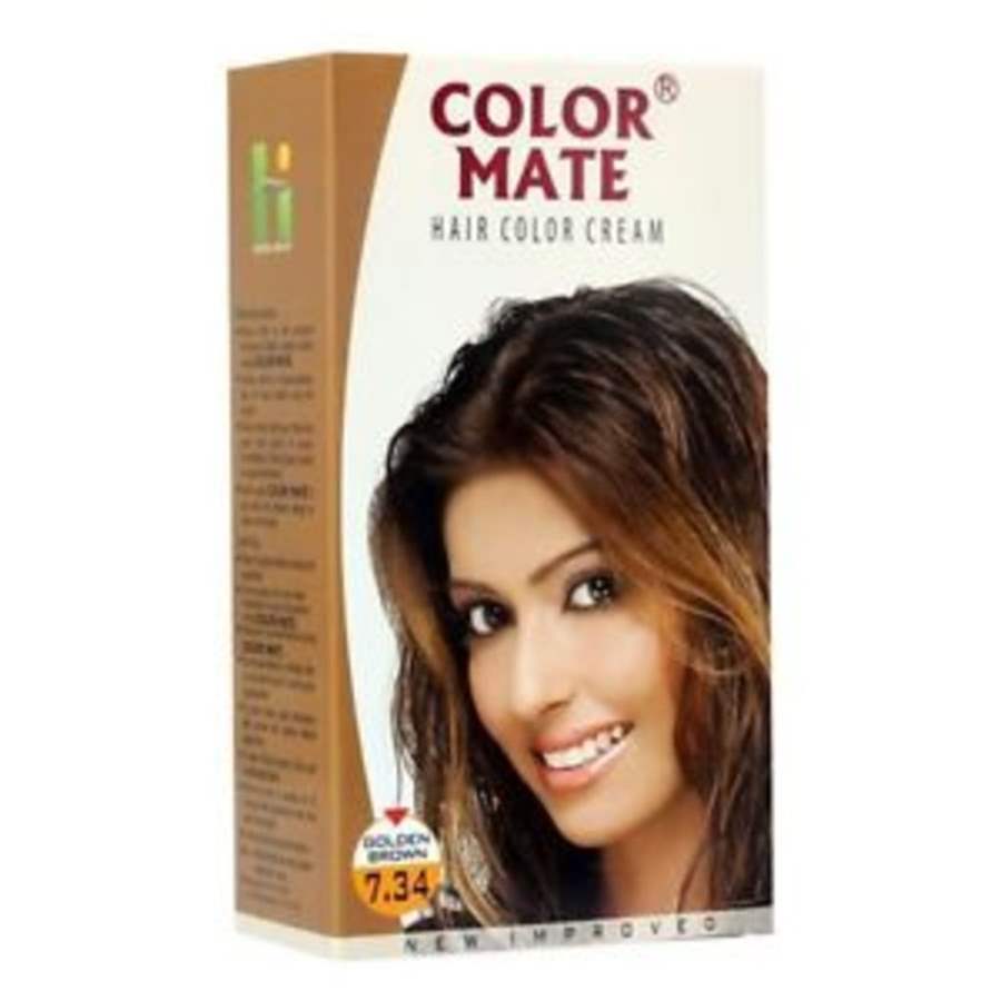 Buy Color Mate Hair Color Cream - Golden Brown 7.34 online Australia [ AU ] 