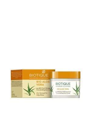 Buy Biotique Bio Aloe Vera 30+ SPF UVA/UVB Sunscreen Ultra Soothing Face Cream online usa [ USA ] 