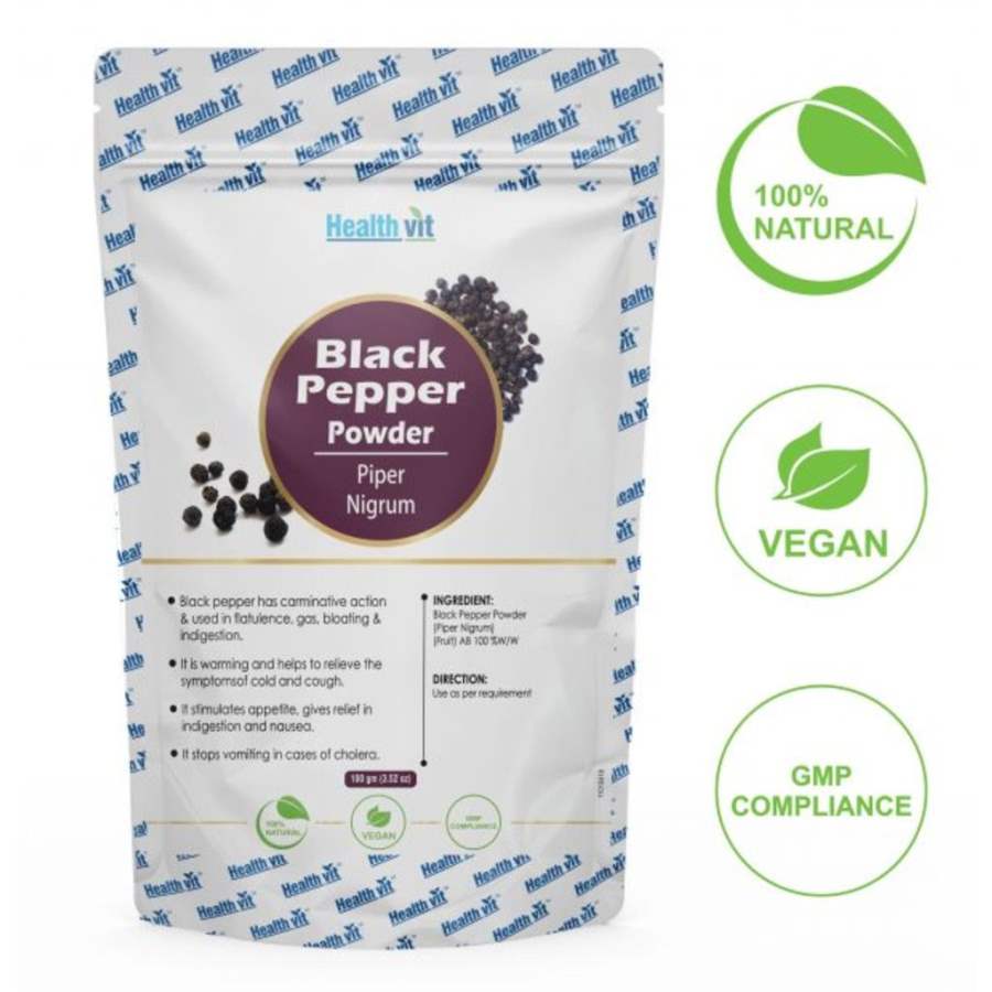 Buy Healthvit Natural Black Pepper (Piper Nigrum) Powder online Australia [ AU ] 
