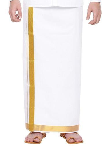 Buy Ramraj Readymade Dhoti White with Gold Jari 1 1/2 online Australia [ AU ] 