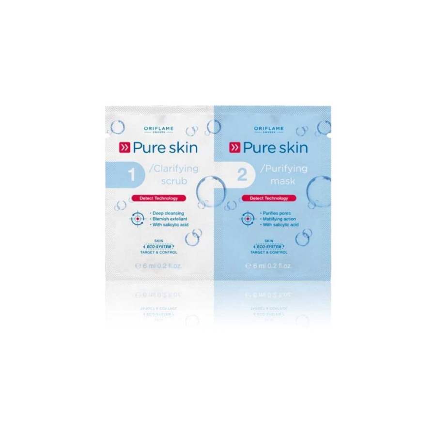 Buy Oriflame Pure Skin 1 Clarifying Scrub 2 Purifying Mask online Australia [ AU ] 