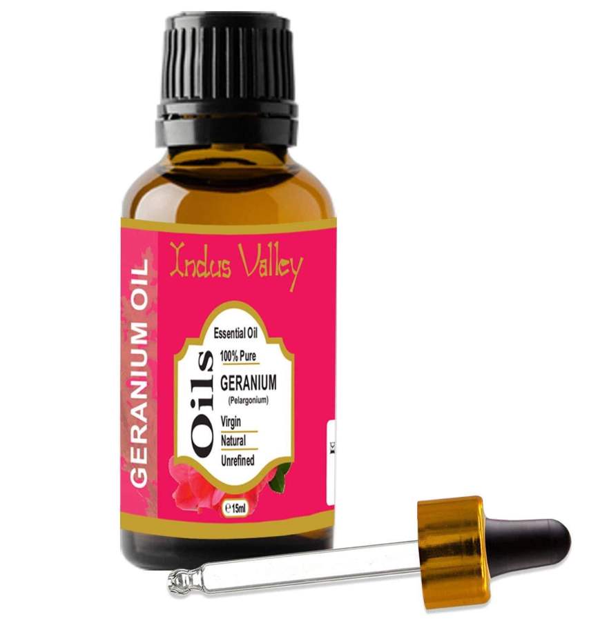Buy Indus Valley Geranium Essential Oil for Hair & Face Care (15ml) online Australia [ AU ] 