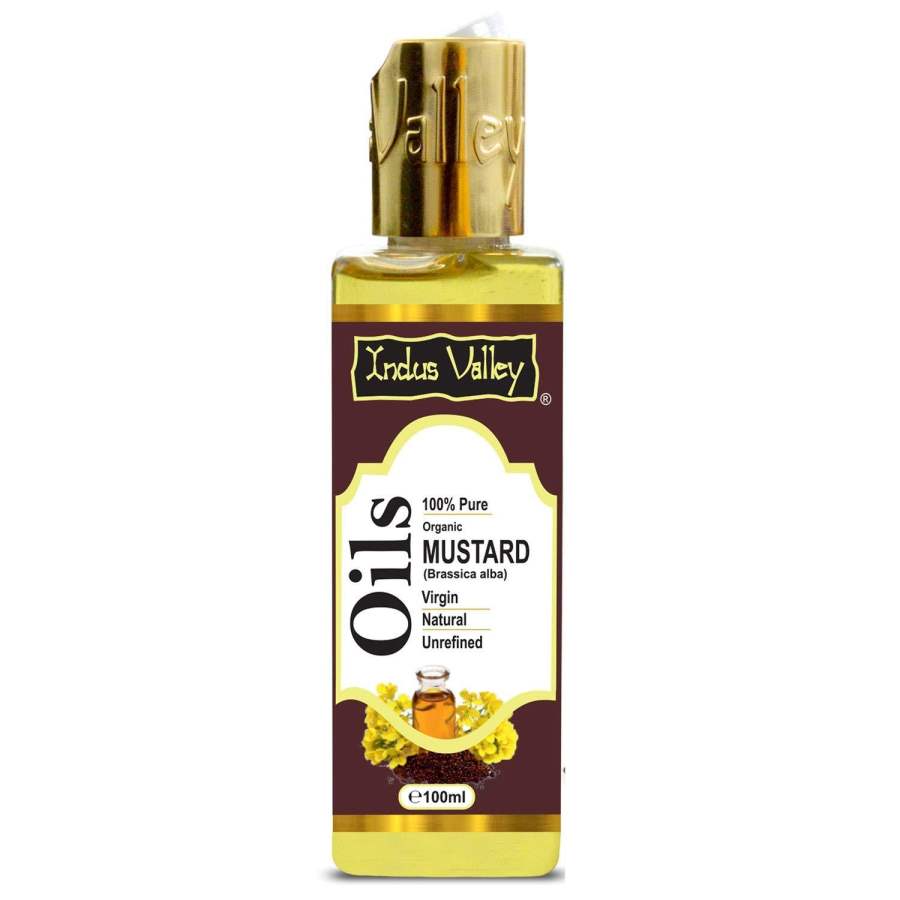 Buy Indus Valley Mustard Oil - 100% natural Unrefined Carrier Cold Pressed for Skin, Body and Hair Care Carrier Oil (100ml) online Australia [ AU ] 