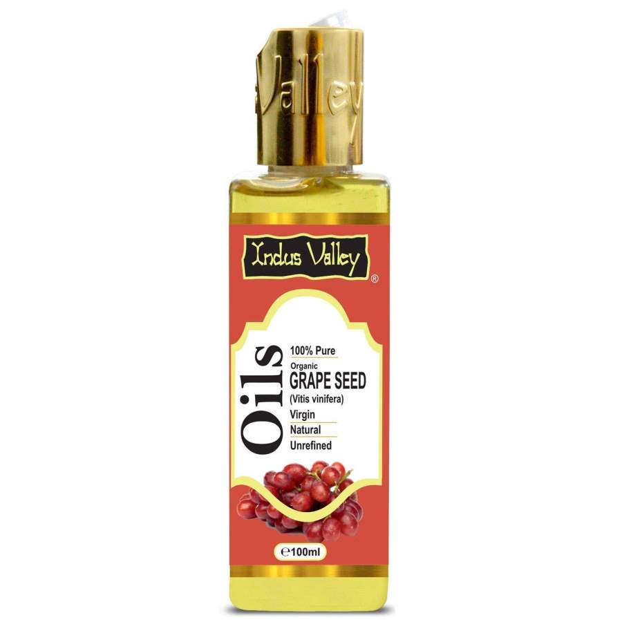 Buy Indus Valley Carrier Oil- Natural, Virgin, unrefined & Cold Pressed Grape Seed Oil 100ml online Australia [ AU ] 