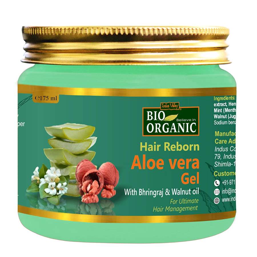 Buy Indus valley Hair Reborn Aloe Vera Gel With Bhringraj & Walnut Oil For Ultimate Hair Management  online Australia [ AU ] 