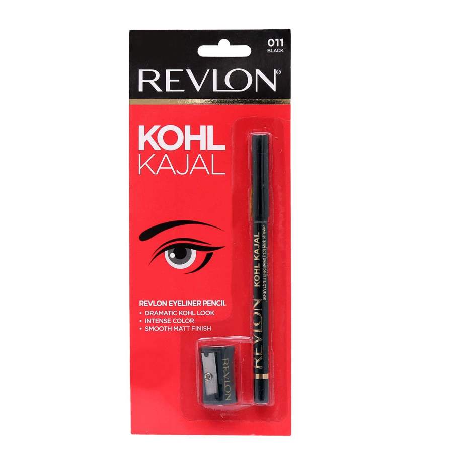 Buy Revlon Kohl Kajal Eye Liner Pencil With Sharpener, Black, 1.14g online Australia [ AU ] 